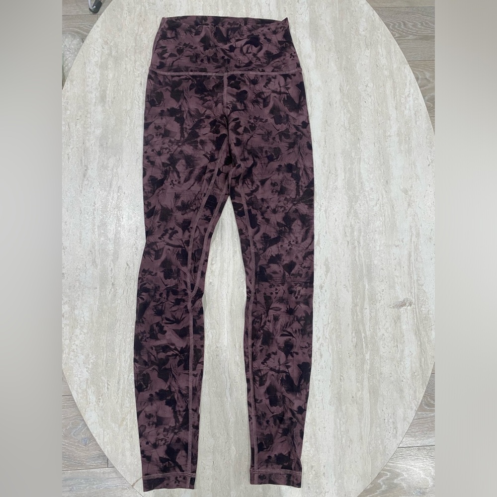 Lululemon Mini Dusk Floral Antique Bark Black Align Pant 28"